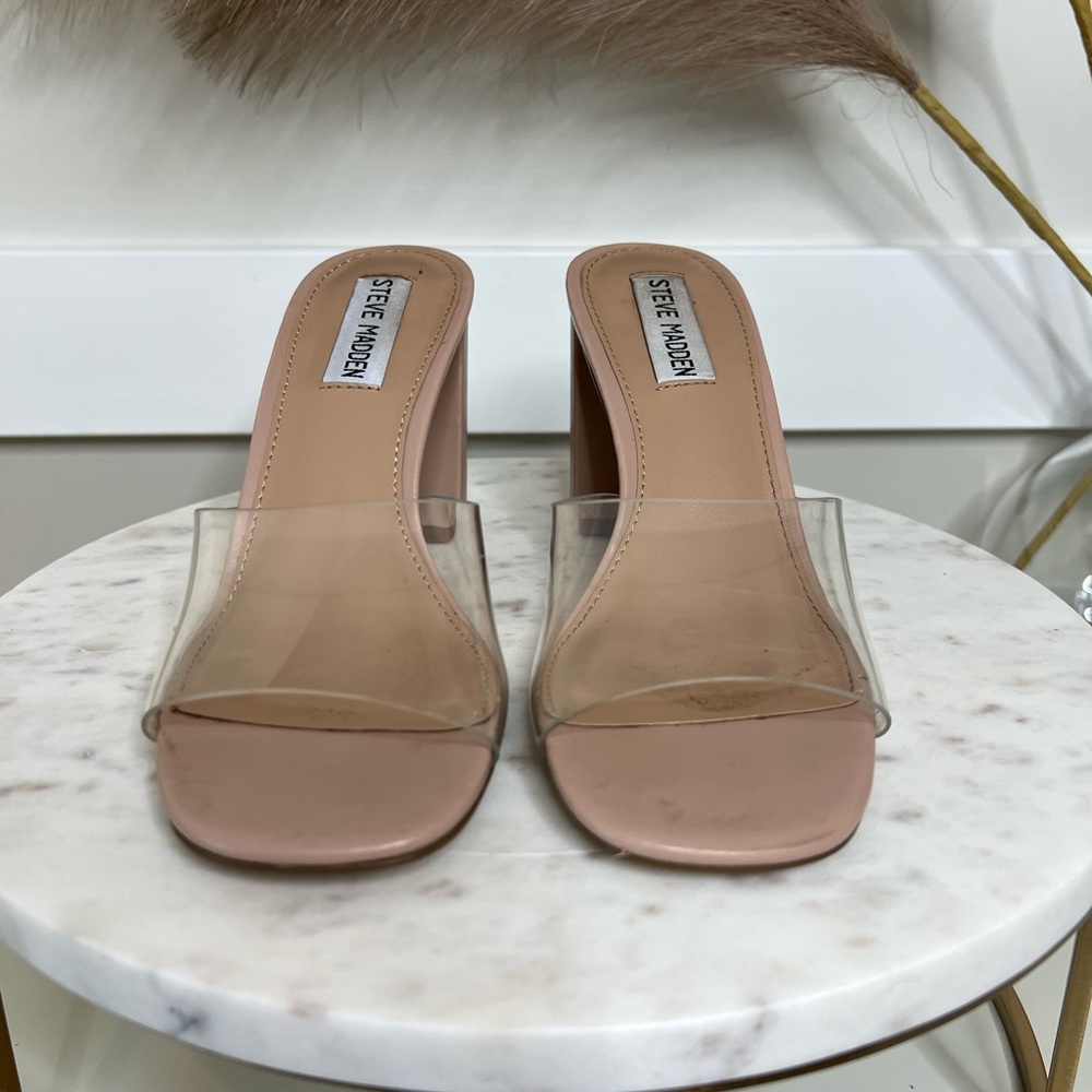 Steve Madden 7 clear mule